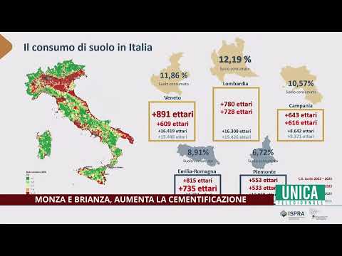 Monza e Brianza, aumenta la cementificazione. Giussano in vetta nel 2023 per consumo di suolo