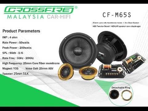 #NVC CAR AUDIO  Crossfire (USA) 6.5 inch component CF-M65S  Two Way component set Speaker