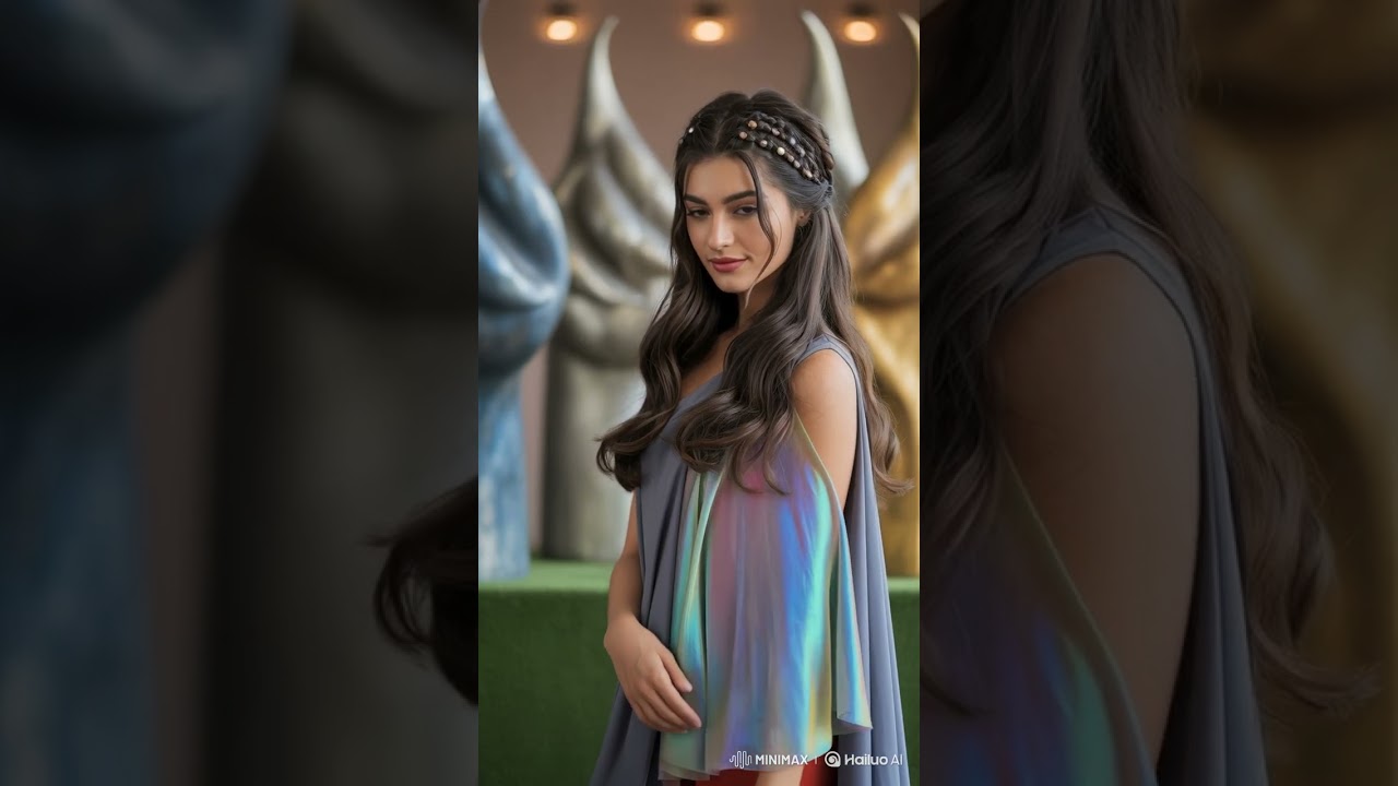 Stunning AI-Generated Woman in Futuristic Art Gallery | Ideogram + HailuoAI #ideogram #hailuoai