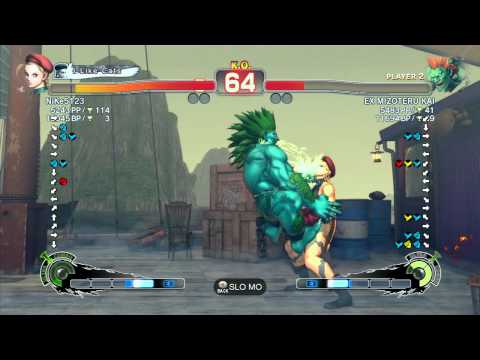 SSF4 AE 2012: NiKe5123 (Cammy) vs Mizoteru (Blanka) - Xbox Live Ranked Match