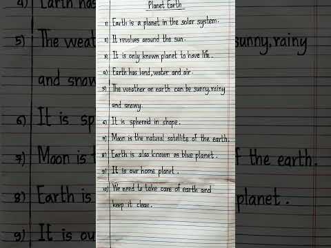 10 lines on planet Earth / Paragraph on Planet Earth #essay #10linesessay #paragraph