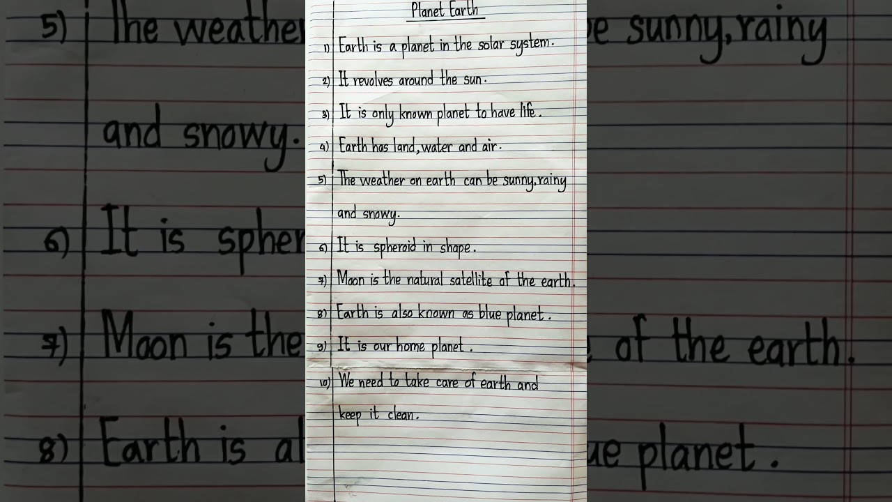 10 lines on planet Earth / Paragraph on Planet Earth #essay #10linesessay #paragraph