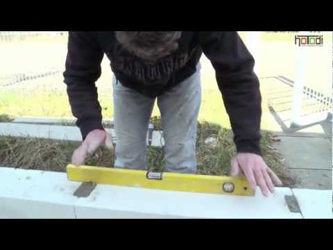 Walls with aerated concrete blocks - Part 3. Around the corner walls and continue walling first row