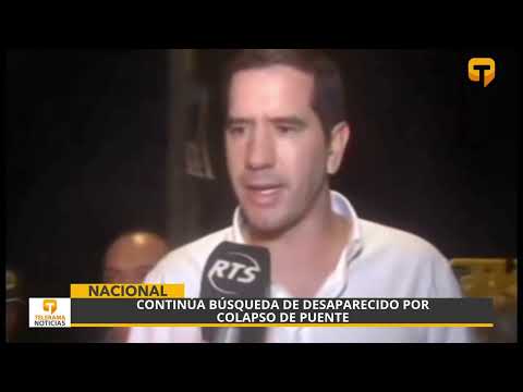 Continúa búsqueda de desaparecido por colapso de puente