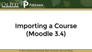 Courses: Importing Courses (Moodle 3.4)