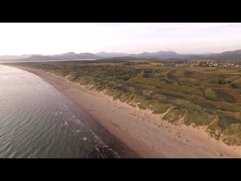 Harlech Beach Drone 4K Version