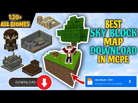 KM07 Gaming - How to download SKYBLOCK for Minecraft P.E.! (1.20 update)