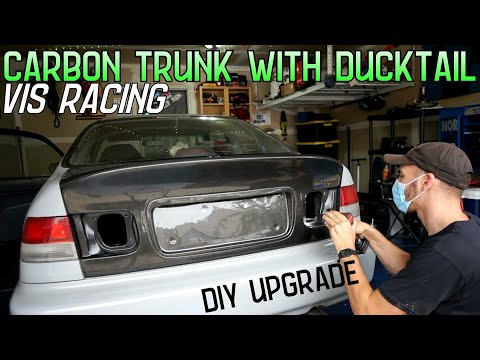 Civic Trunk Replacement/Upgrade VIS Racing CSL Carbon Trunk with Ducktail Spoiler