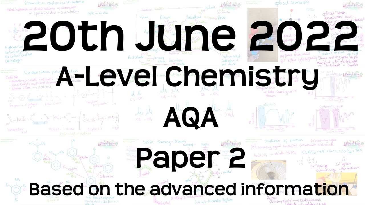 AQA A-Level Chemistry Paper 2 Revision - 20th June 2022 based on the advance information