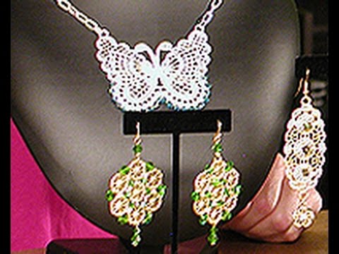 Dale Nicholson Layers and Wraps Crystals on to Metal Lace on Beads, Baubles & Jewels (1706-3)