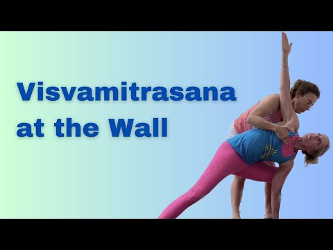 Visvamitrasana at the wall