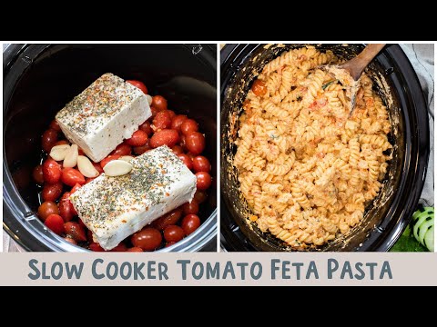 Slow Cooker Feta Tomato Pasta {TIK TOK VIRAL RECIPE BUT MADE IN THE CROCKPOT 🧀🍅🍝}