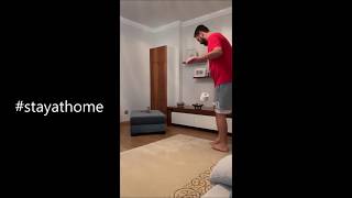 Coronavirus stay at home challenge with toilet paper ya da tuvalet kağıdı sektir