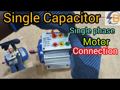 Part of a video titled Single phase motor connection with capacitor - YouTube