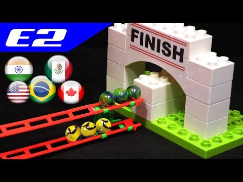 Marble race:  E2 Quercetti skyrail - Championship with countries balls