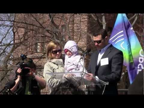 Anthony MacDonald speaking at Queen's Park rally for Ontario's horse racing industry