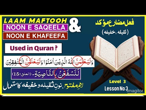 Understand Quran | Level 3 | Lesson No 03 | Lam e Maftooh Noon Saqeela & Khafeefa | فعل مضارع مؤکد