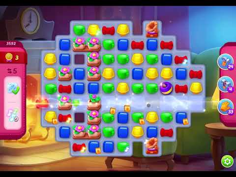 HomeScapes Level 3592 no boosters (14 moves)