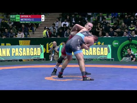 Round 1 FS - 97 kg: K. SNYDER (USA) df. Z. METREVELI (GEO) by TF, 11-0
