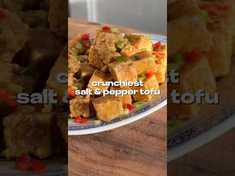 Super crunchy salt and pepper airfryer tofu bites - the perfect high protein snack