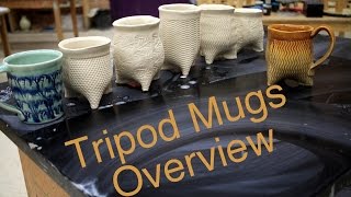 Frost porcelain Soft slab Tripod Mugs overview Pottery 1