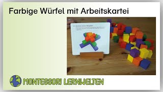 Farbige Würfel-Lernwerkstatt mit Aufgabenkarten
