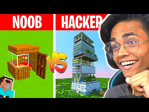 Minecraft NOOB vs HACKER : I CHEATED in a Build Challenge 😂