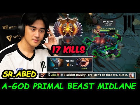 Rebellion Abed Primal Beast A-GOD MIDLANE - Destroy PUB New Favourite Hero Dota 2 pro Gameplay