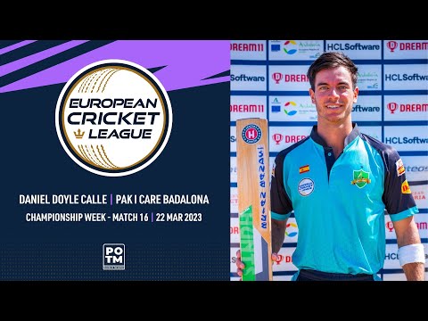 POTM: D.Doyle Calle  Championship Week, Match 16 - BEV vs PIC European Cricket League 2023 ECL23.100