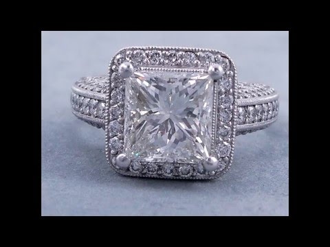 5.72 ctw Princess Cut Diamond Engagement Ring - BigDiamondsUSA