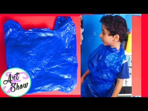 Part of a video titled How to Make an Apron Out Of a Plastic Bag | Fatema's Art Show