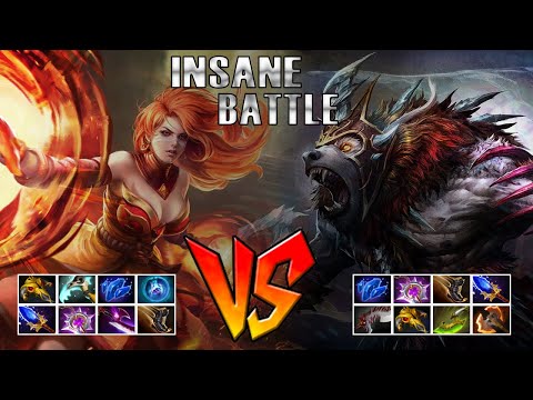 Insane battle Lina Full items vs Ursa full items - Godadico Dota