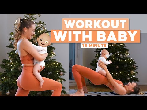 15 MIN Fit mit baby workout 🧡// Ganzkörpertraining // Mom and Baby Workout At Home 🤱 *advanced