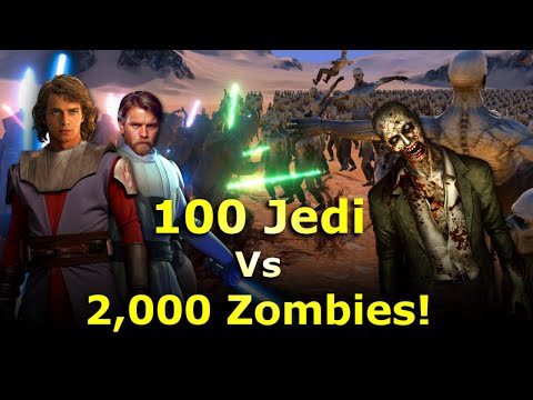 100 Jedi Vs 2000 Zombies Who Would Win?