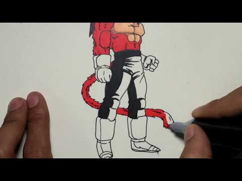 How to Draw vegeta ssj4 easy