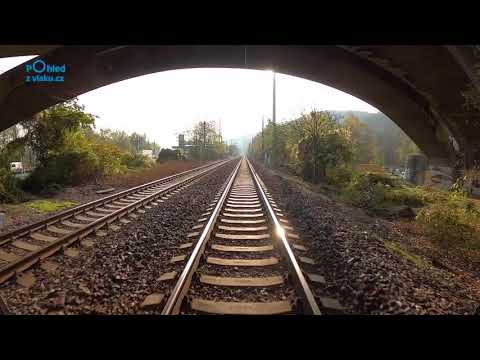 Praha hl. n. - Plzeň hl. n. / POHLED NA TRAŤ Z ČELA SOUPRAVY / HD KVALITA