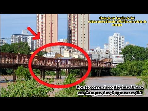 Cheia do rio Paraíba do Sul faz ponte Bacelos Martins ceder em Campos RJ parte (5)