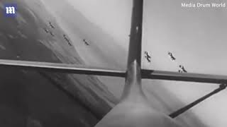 Incredible cockpit footage from a German dive bomber shows ‘sitting duck’ British troops being picke