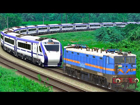WAG7 RESCUE VANDE BHARAT EXPRESS TRAIN | BUMPY RAILROAD | Train Simulator | Railwork | NTG GAMING
