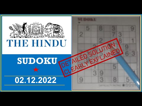 How to Solve 1 Star Hindu  Sudoku Dec 02,  2022 -  Step By Step Solution