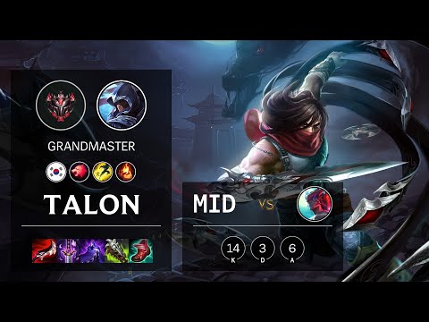 Talon Mid vs Yone - KR Grandmaster Patch 10.23