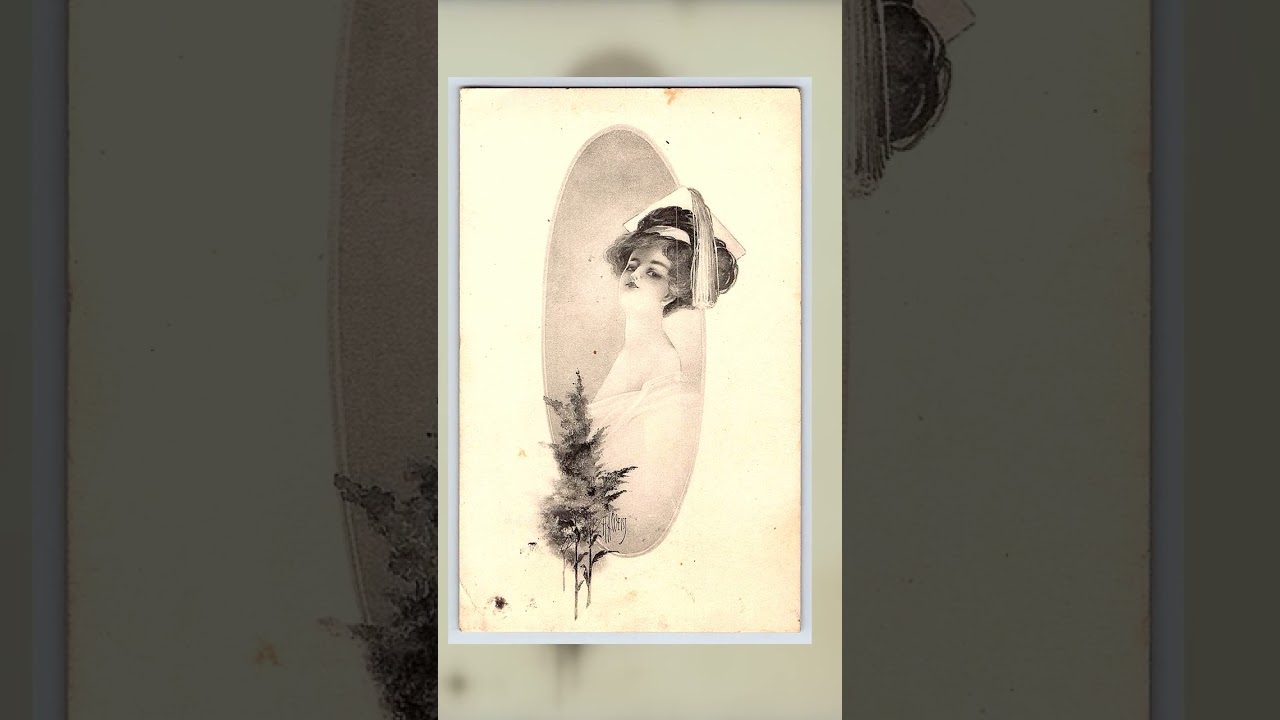 H.H. Weiss, Divided Back Postcard, Lady with Hat, 1913 Postmark Video