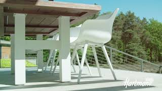 HARTMAN Yasmani Esstisch, weiß/teak natural, Alu/Teak, 240x100cm