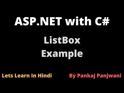 ASP NET 10 | ListBox | By Pankaj Panjwani | Hindi