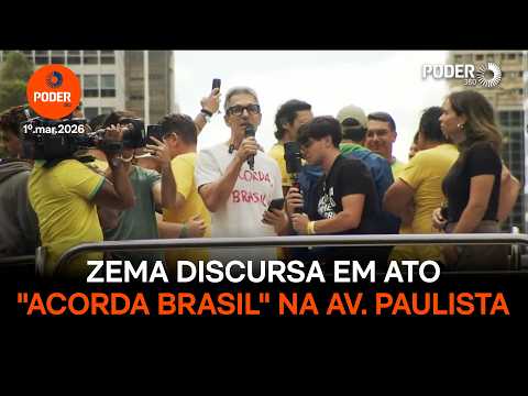 Zema discursa em ato contra Lula, Moraes e Toffoli na av. Paulista