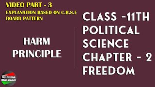 Class 11th, Political Science, Chapter - 2 (Freedom), Harm Principle Of Liberty (part -3)