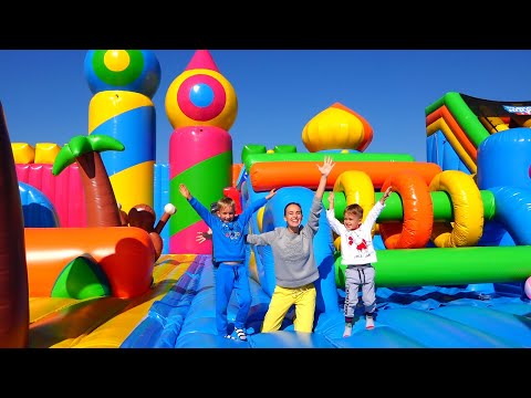 Vlad and Niki in The World Biggest Bounce House for kids - Funny stories for kids
