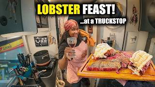 Luxury Vanlife Camping & Cooking... at a TRUCK STOP! (living my camper van)