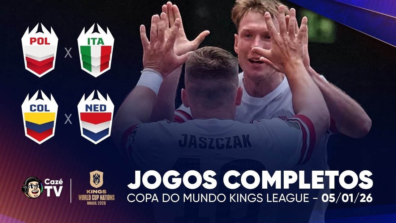 RODADA COMPLETA: COLÔMBIA X HOLANDA E POLÔNIA X ITÁLIA | COPA DO MUNDO KINGS LEAGUE 2026 | 2ª RODADA