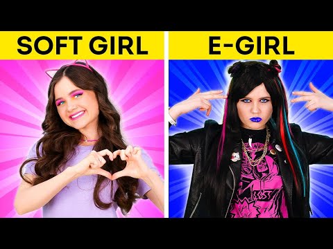 E-GIRL VS SOFT GIRL || Fun TikTok Style Trends For Friends Family! Good VS Bad Types By 123 GO! BOYS